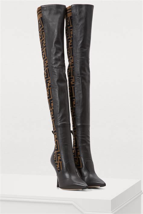 fendi thigh high sock boots|fendi knee high patent boots.